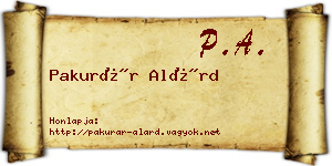 Pakurár Alárd névjegykártya